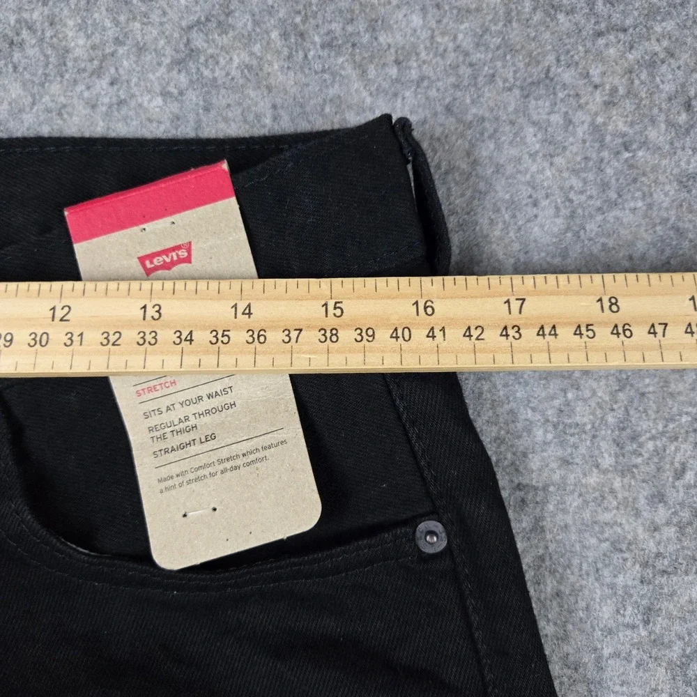 Levi's 501 Original Jeans Mens 32x32 Black Straight Leg Button Fly Stretch New